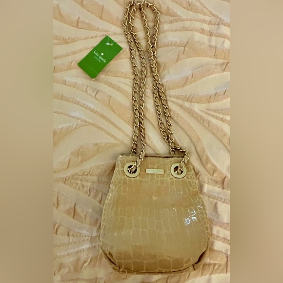 NWT Vintage Kate Spade Devote Lissy Bag with Leather Chain Strap in Sable Cream - Picture 2 of 11